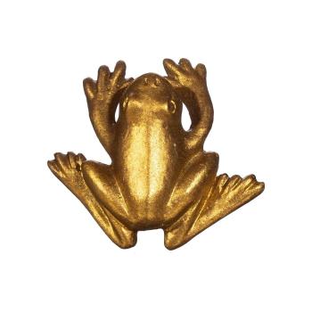 Cínová úchytka na zásuvku v zlatej farbe Sass & Belle Frog