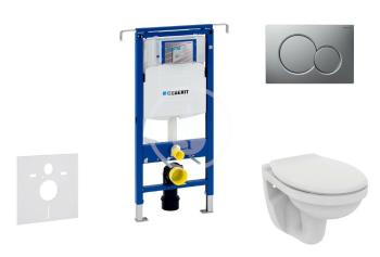 GEBERIT - Duofix Modul na závesné WC s tlačidlom Sigma01, matný chróm + Ideal Standard Quarzo - WC a doska 111.355.00.5 NR3