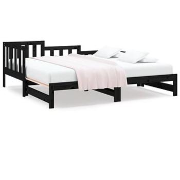 Výsuvná posteľ čierna 2× (90 × 200 cm) masívna borovica, 820745