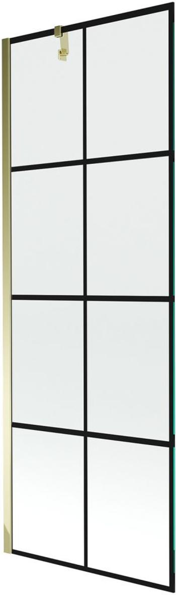 MEXEN/S - Next vaňová zástena FIX 70x150 cm, čierny dekor, zlato 895-070-000-00-77-50