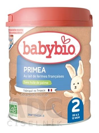 BabyBIO PRIMEA 2 následné dojčenské bio mlieko (od ukonč. 6. do 12 mesiacov) 1x800 g