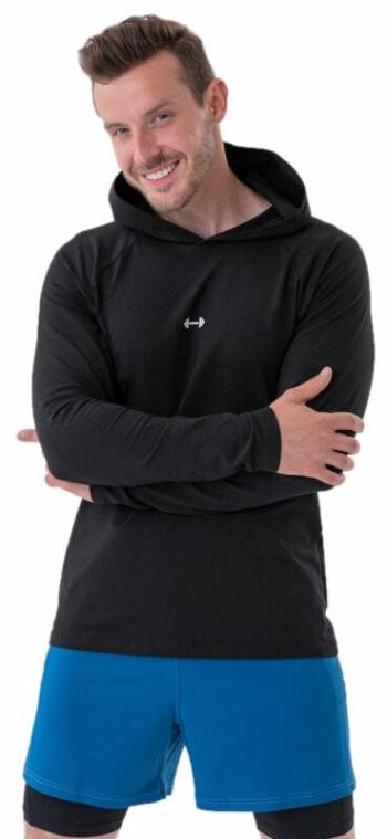 Nebbia Long-Sleeve T-shirt with a Hoodie Black L