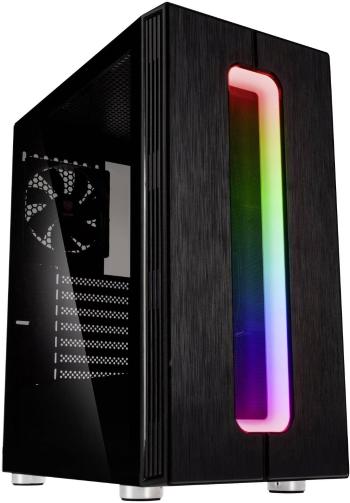 Kolink Nimbus RGB midi tower PC skrinka čierna 1 predinštalovaný ventilátor, integrované osvetlenie, bočné okno, prachov