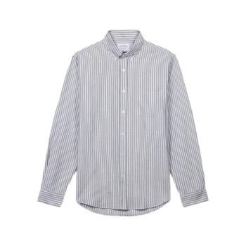 Portuguese Flannel  Belavista Stripe Shirt - Black  Košele s dlhým rukávom Šedá