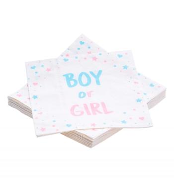 Servítky Baby Shower - Boy or Girl 20 ks