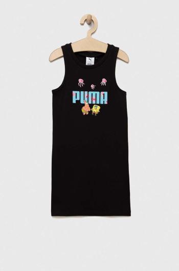 Dievčenské šaty Puma PUMA x SPONGEBOB Tank Dress G čierna farba, mini, priliehavá