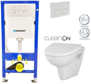 GEBERIT DuofixBasic s bielym tlačidlom DELTA51 + WC CERSANIT CLEANON PARVA + SEDADLO 458.103.00.1 51BI PA1