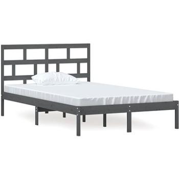 Rám postele sivý masívna borovica 120 × 200 cm, 3101215