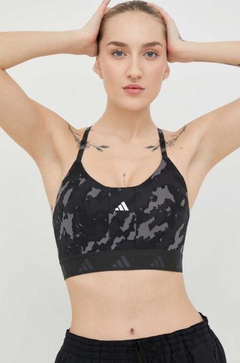 Športová podprsenka adidas Performance AeroReact čierna farba, vzorovaná