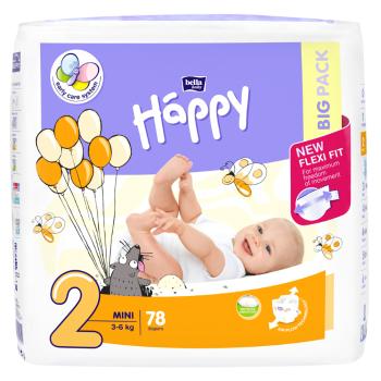 HAPPY Mini Big Pack Detské plienky 3-6 kg 78 ks