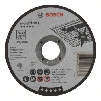 Bosch Accessories 2608603486 2608603486 rezný kotúč rovný  115 mm 22.23 mm 1 ks