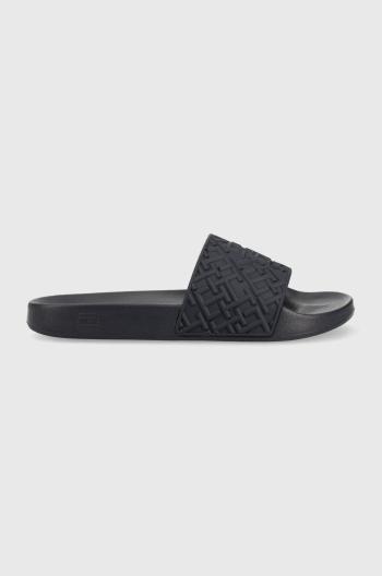 Šľapky Tommy Hilfiger RUBBER TH MONOGRAM POOL SLIDE pánske, tmavomodrá farba, FM0FM04464