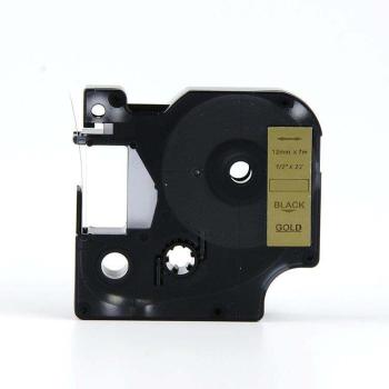 Kompatibilná páska s Dymo 40923, 9mm x 7m, čierny tisk / zlatý podklad