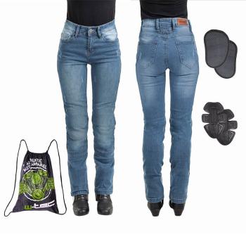Dámske moto jeansy W-TEC Panimali Farba modrá, Veľkosť XL