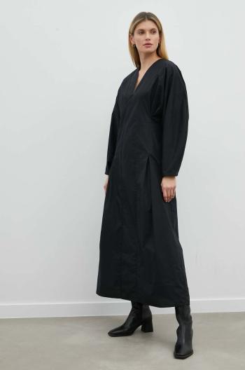 Bavlnené šaty By Malene Birger čierna farba, maxi, áčkový strih