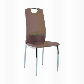 Jedálenská stolička, ekokoža béžová/chróm, ERVINA P1, poškodený tovar