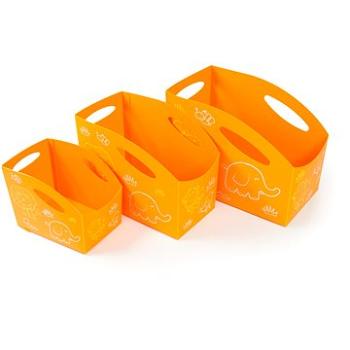 PRIMOBAL Sada detských úložných boxov, oranžové, 3 ks, s veľkosťou S + M + L (5999105015857)