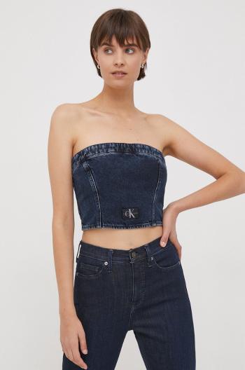 Džínsový top Calvin Klein Jeans tmavomodrá farba,J20J222870