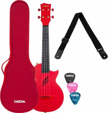 Cascha Carbon Fibre Set Koncertné ukulele Červená