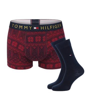 TOMMY HILFIGER - TH Monogram festive print fair isle boxerky & ponožky v darčekovom balení-XXL (112-123 cm)