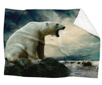 Deka Ľadový medveď  (Rozmer: 150 x 120 cm, Podšitie baránkom: ÁNO)