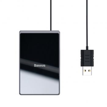 Baseus Ultra-thin bezdrôtová nabíjačka Qi s USB káblom 1m, čierna (WX01B-01)