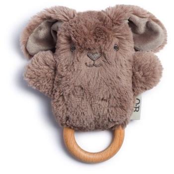 O.B Designs Bunny Soft Rattle Toy plyšová hračka s hrkálkou Earth Taupe 3m+ 1 ks