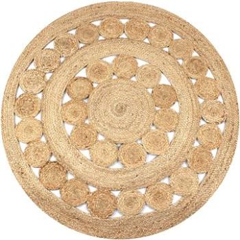 Kusový koberec z juty zo splietaným dizajnom 120 cm okrúhly (245343)