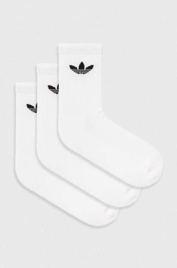 Ponožky adidas Originals 3-pak biela farba