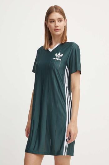 Šaty adidas Originals zelená farba, mini, rovný strih, IX5507