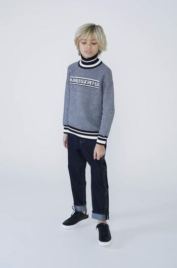 Detský bavlnený sveter Karl Lagerfeld čierna farba