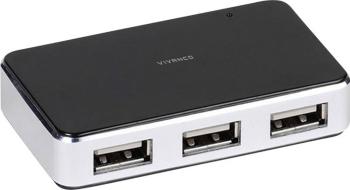 Vivanco IT-USBHUB4PWR 4 porty USB 2.0 hub  čierna, strieborná