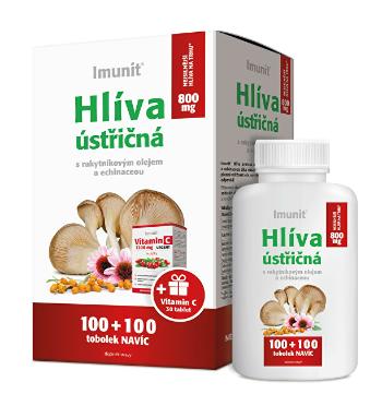 Imunit Hliva ustricová 800 mg s rakytníkom a echinaceou + darček Vitamín C URGENT 200 kapsúl