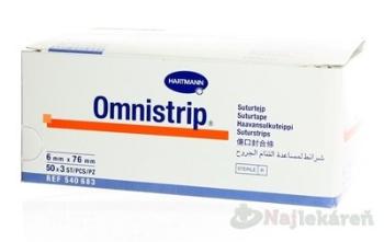 OMNISTRIP, hypoalergénne prúžky na stiahnutie rany (6x76mm) 50x3ks (150ks)