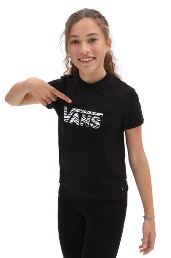 Detské bavlnené tričko Vans ANIMAL LOGO CREW Black čierna farba