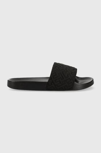 Šľapky Tommy Hilfiger TH ELEVATED SLIDE dámske, čierna farba, FW0FW07422