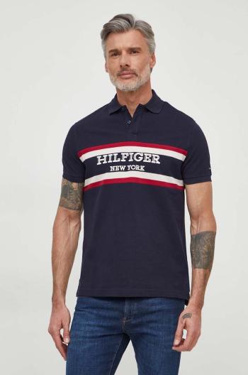 Bavlnené polo tričko Tommy Hilfiger tmavomodrá farba,s nášivkou,MW0MW33590