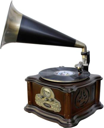 soundmaster NR917 gramofón  hnedá, zlatá, čierna