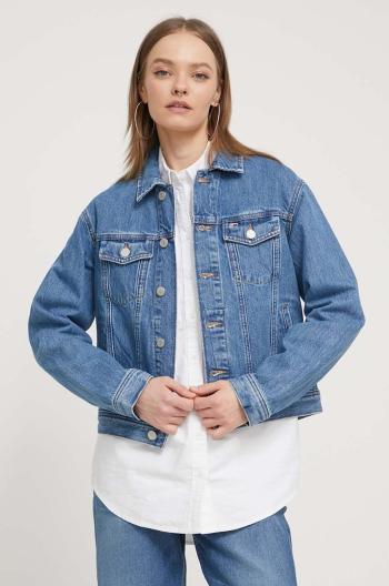 Rifľová bunda Tommy Jeans dámska, prechodná, DW0DW17663