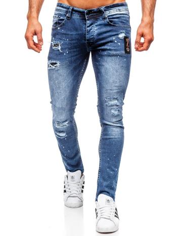 Spodnie jeansowe męskie regular fit granatowe Denley R4003