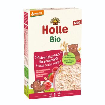 HOLLE Organické müsli s kúskami jahôd a malín 200 g