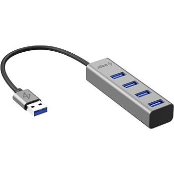AlzaPower AluCore USB-A (M) na 4× USB-A (F) vesmírne sivý (APW-HAA4A1Y)