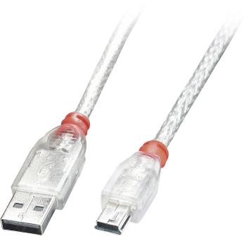 LINDY #####USB-Kabel USB 2.0 #####USB-A Stecker, #####USB-Mini-B Stecker 20.00 cm priehľadná