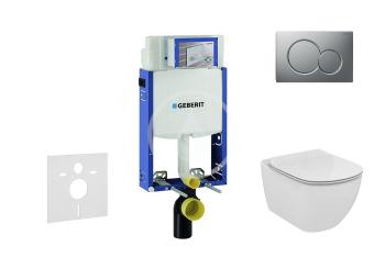 GEBERIT - Kombifix Modul na závesné WC s tlačidlom Sigma01, matný chróm + Ideal Standard Tesi - WC a doska, Aquablade, SoftClose 110.302.00.5 NU3