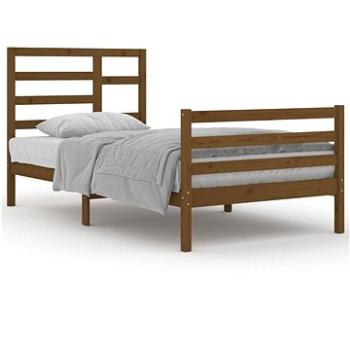 Rám postele medovo hnedý masívne drevo 100 × 200 cm, 3105853