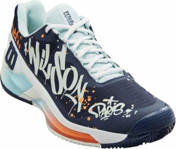 Wilson Rush Pro 4.0 Mens Tennis Shoe Peacoat/Clear Water/Orange Tiger 44