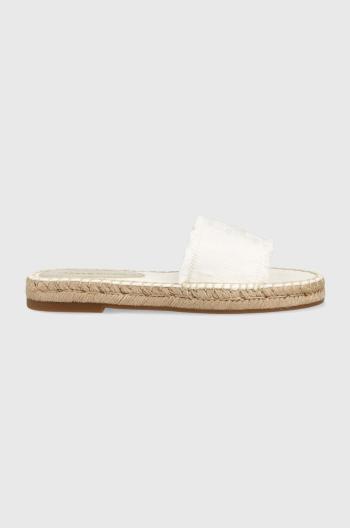 Šľapky Tommy Hilfiger ECRU DENIM FLAT SANDAL dámske, biela farba, FW0FW07103