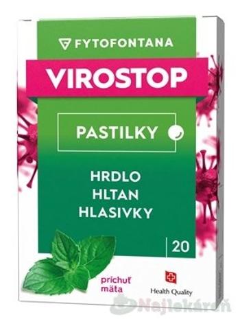 Fytofontana Virostop pastilky mäta 20 ks