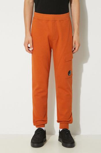 Bavlnené tepláky C.P. Company Diagonal Raised Fleece Cargo Sweatpants oranžová farba, jednofarebné, 17CMSP017A005086W