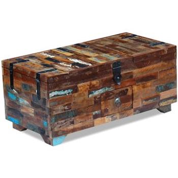 Konferenčný stolík, truhla, masívne recyklované drevo, 80 x 40 x 35 cm (243320)